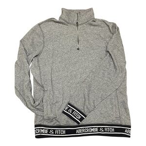 Abercrombie & Fitch Men's 1/4 Zip Sweatshirt in Heather Gray size L